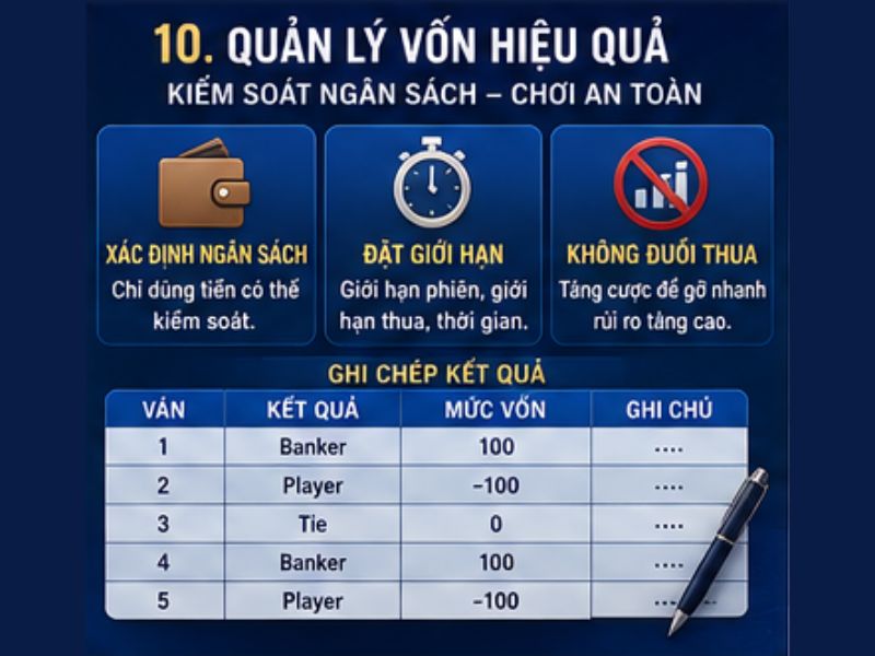 Quản Lý Vốn Khi Áp Dụng Chiến Thuật Baccarat